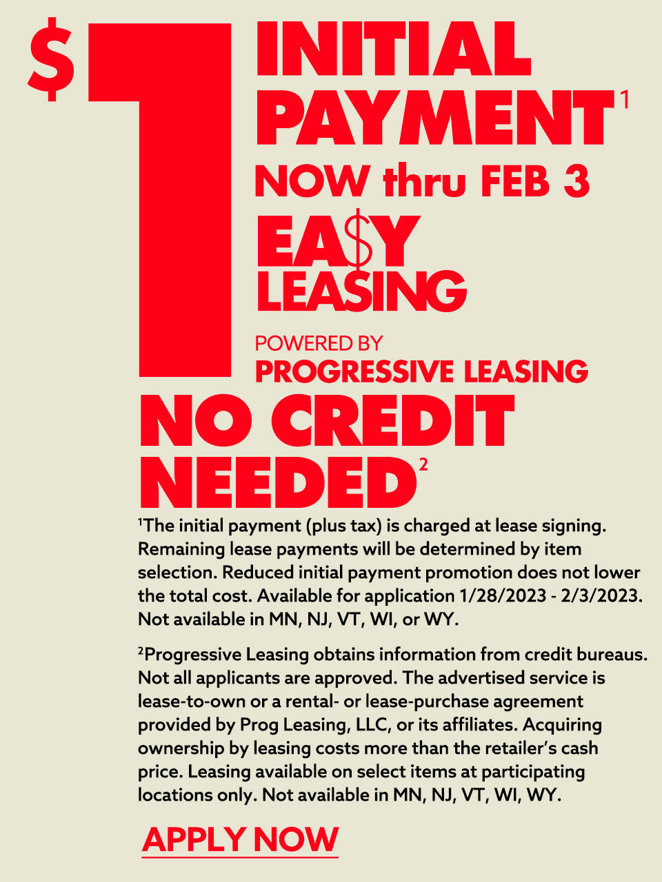 Easy Progressive Leasing Big Lots