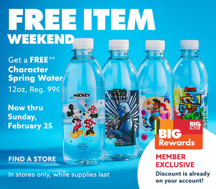 Free Item Weekend. Check your Local Big Lots.
