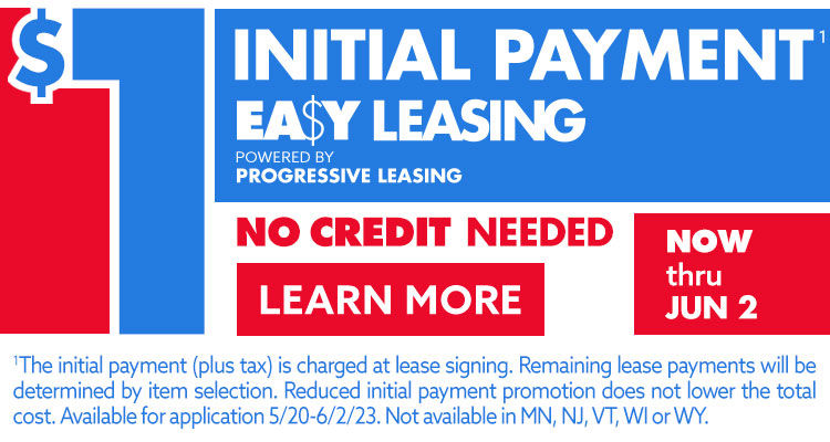 Easy Leasing with $1 Initial Payment