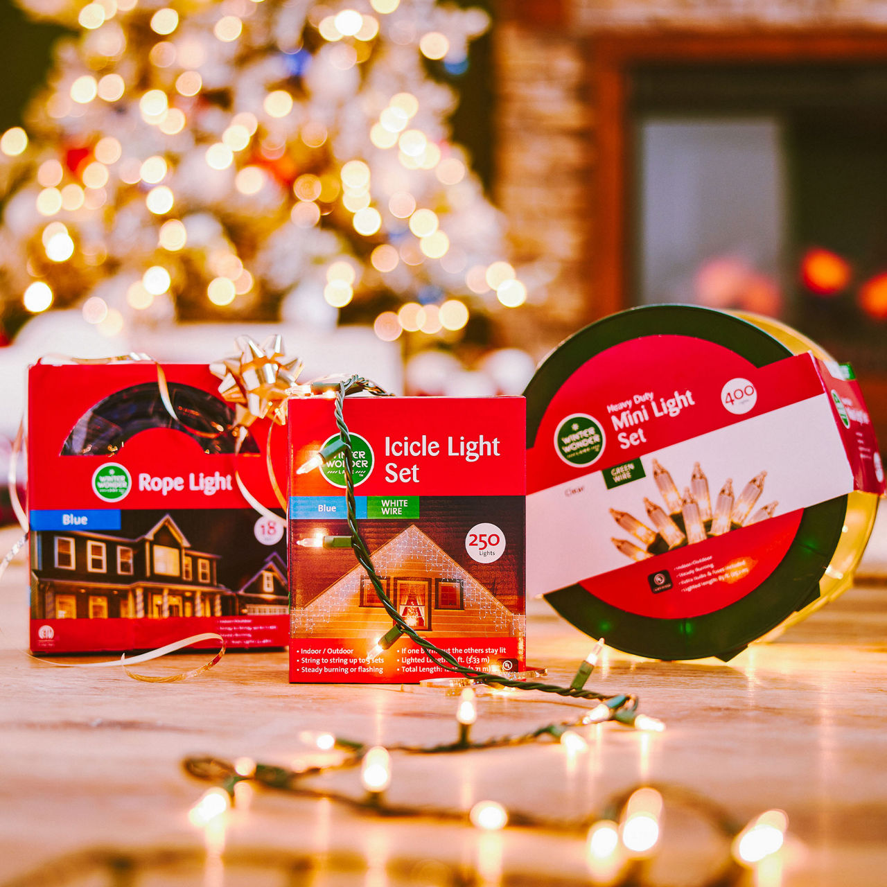 3pcs/set Christmas Decoration Gift Box With Lights Christmas Tree Ornament  Luminous Iron Art Home Outdoor Mall Navidad Xams Gift
