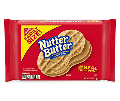 Nutter Butter Peanut Butter Sandwich Cookies Family Size 16 oz