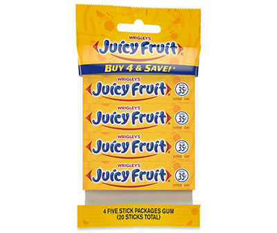 Juicy Fruit Original Bubble Gum, multipack (4 packs)