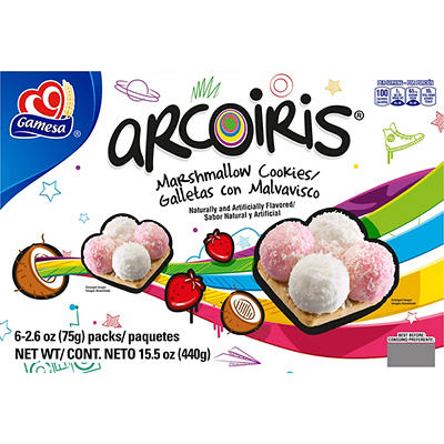 Gamesa Arcoiris Marshmallow Cookies 6 - 2.6 oz Packs