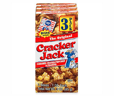 Cracker Jacks Caramel Popcorn, 3-Pack