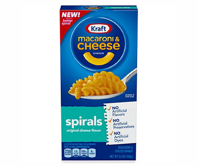 Kraft Spirals Original Cheese Flavor Macaroni & Cheese Dinner 5.5 oz. Box