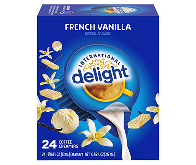 International Delight Coffee Creamer Singles, French Vanilla, 24 Count