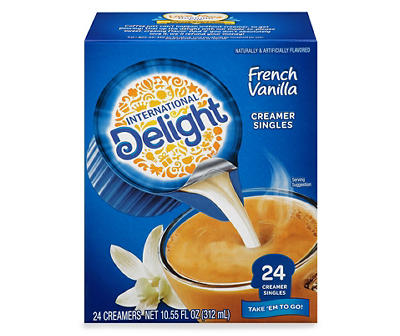 International Delight Coffee Creamer Singles, French Vanilla, 24 Count