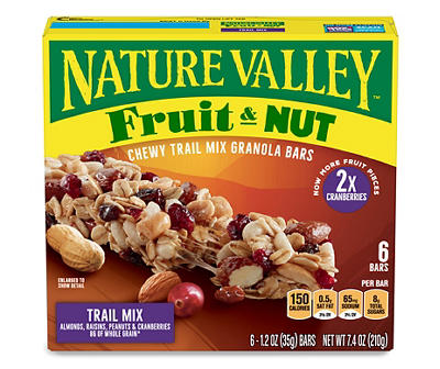Trail Mix Fruit & Nut Granola Bars, 6-Pack