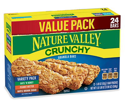 Variety Pack Crunchy Granola Bars, 12-Pack