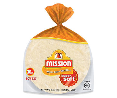 Mission Super Soft White Corn Tortillas 30 ct Bag