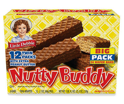 Nutty Buddy Wafers with Peanut Butter, 24-Count