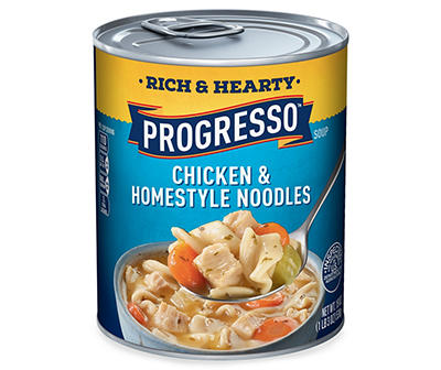 Rich & Hearty Chicken & Homestyle Noodles Soup, 19 Oz.
