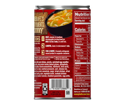 Campbell’s Chunky Soup, Classic Chicken Noodle Soup, 18.6 Oz Can