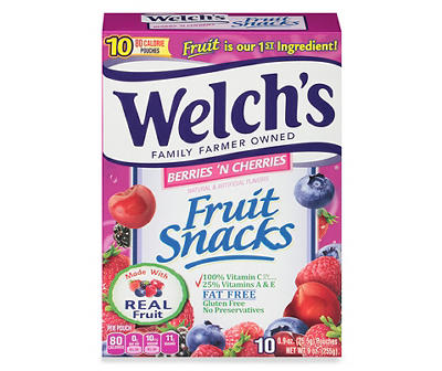 Welch's® Berries 'N Cherries Fruit Snacks 10-0.9 oz. Pouches