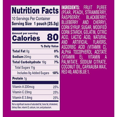 Welch's Fruit Snacks, Berries N Cherries, 0.9 Ounces, 10 Pouches