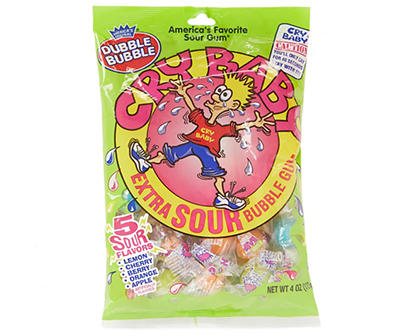 Cry Baby Extra Sour Bubble Gum, 4 Oz.