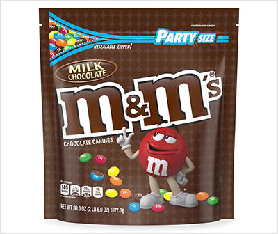 M&M'S Milk Chocolate Candy, 38-Ounce Party Size Bag