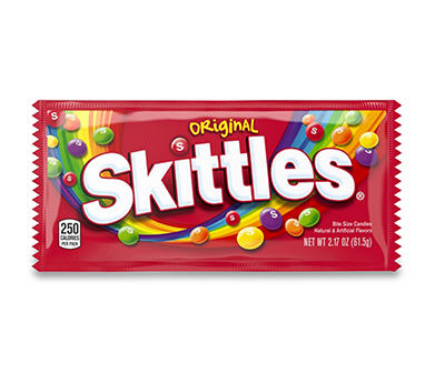 SKITTLES Original Chewy Candy, Full Size, 2.17 oz Bag