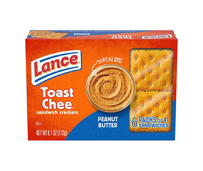 ToastChee Peanut Butter & Cheddar Crackers, 4-Packs