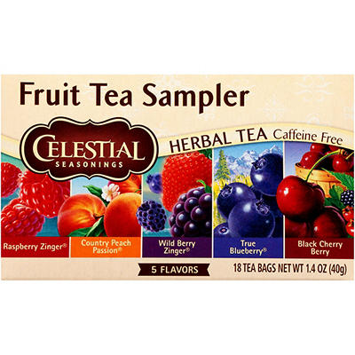 Caffeine Free Fruit Tea Sampler Herbal Tea, 18-Count