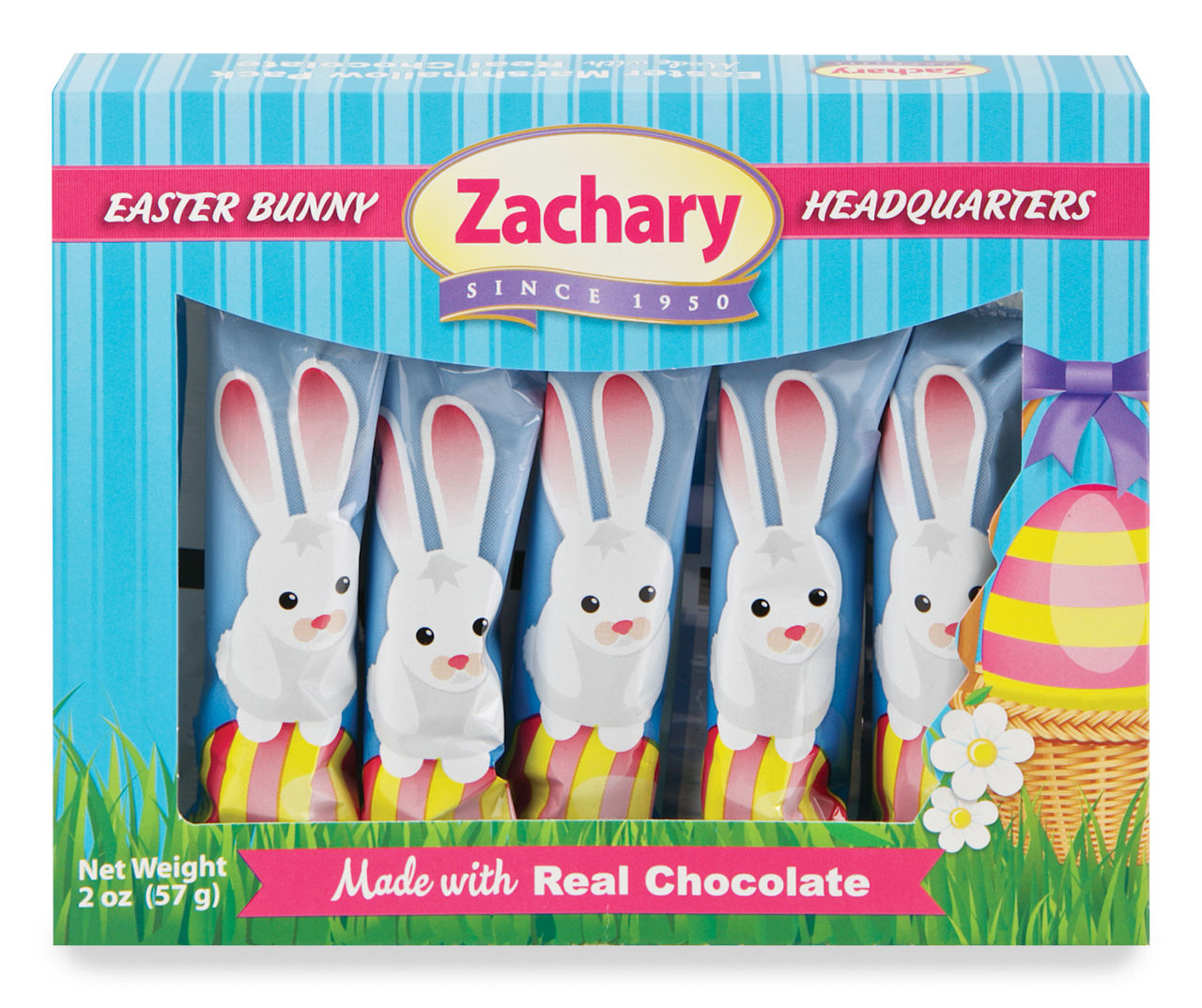 Zachary Chocolate Covered Marshmallow Bunnies, 5-Pack