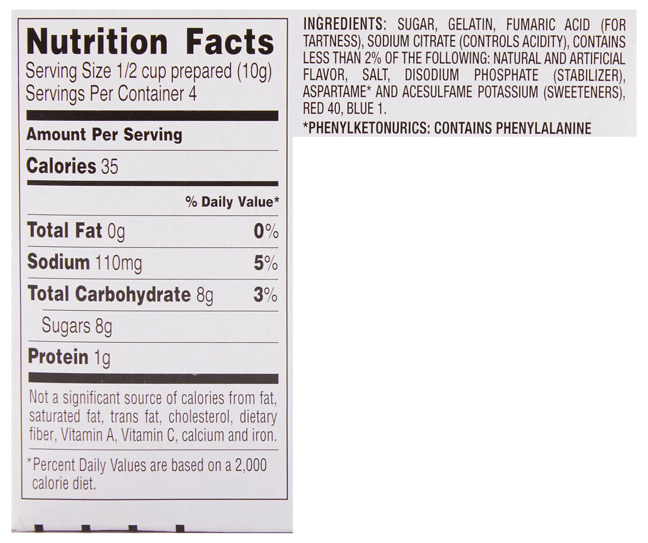 Strawberry Gelatin, 1.4 Oz.