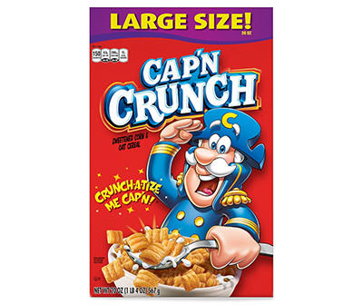 Cap'n Crunch Sweetened Corn & Oat Cereal 20 Ounce Paper Box