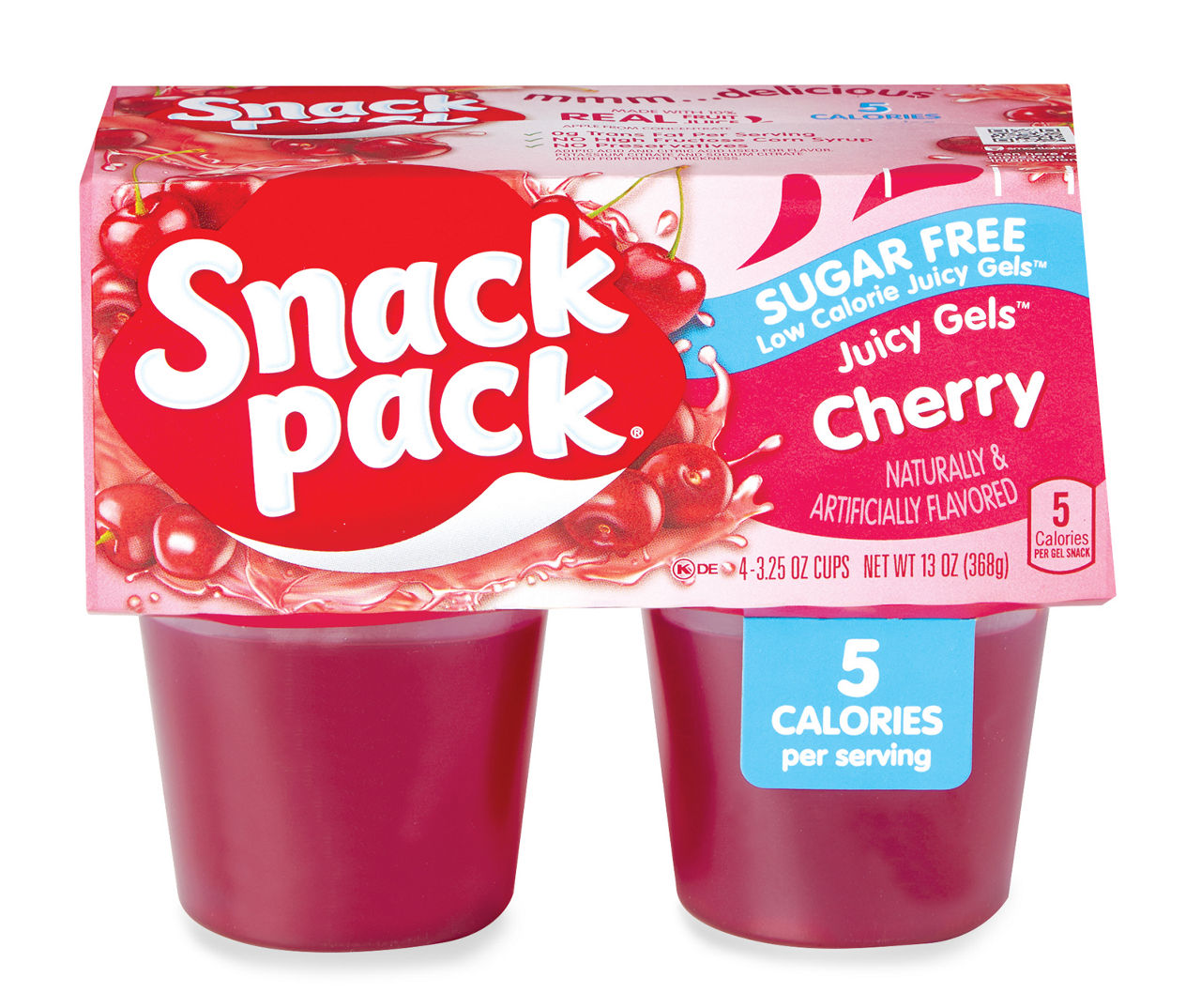 Snack Pack Sugar-Free Cherry Jello, 4-Pack 