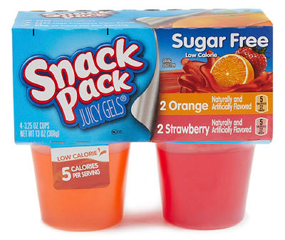 Strawberry and Orange Suger-Free Jello, 4-Pack