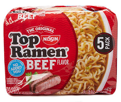 Beef Top Ramen Noodles, 5-Pack