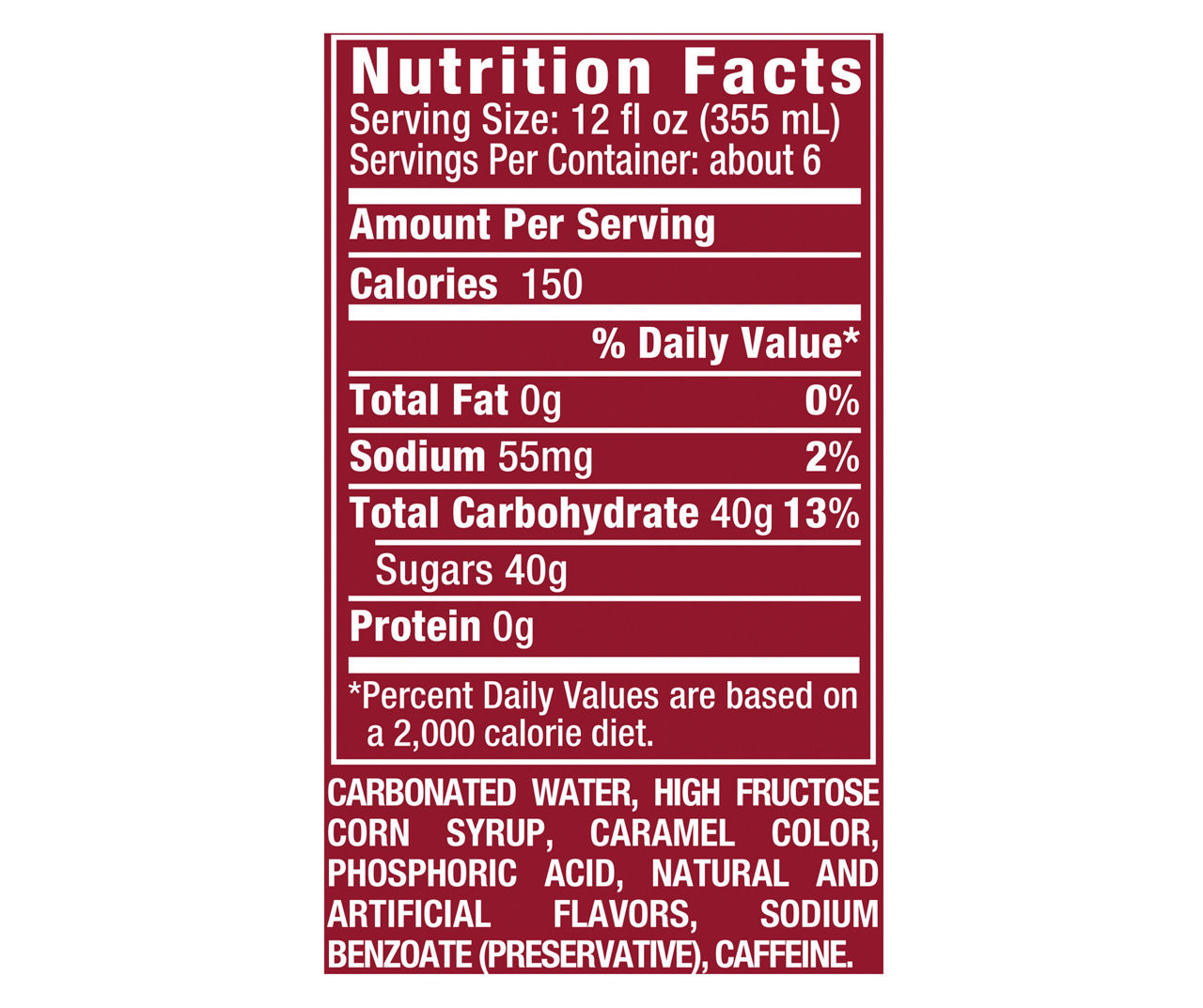 Dr Pepper - Nutrition Facts & Ingredients