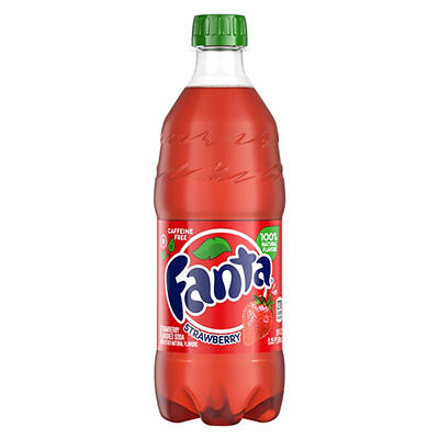 Fanta Strawberry Soda Fruit Flavored Soft Drink, 20 fl oz