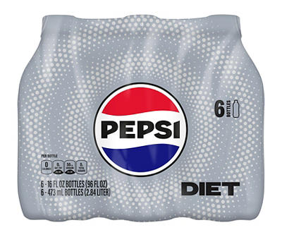 Diet Pepsi Cola 6-16 fl. oz. Plastic Bottles