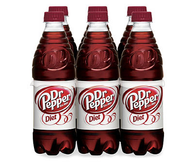 Diet Dr Pepper, 0.5 L Bottles, 6 Pack