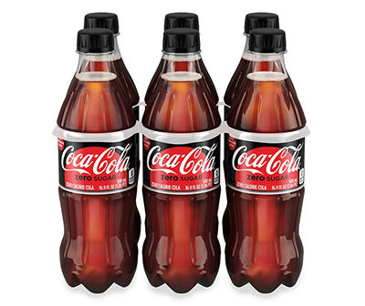 Coca-Cola Zero Sugar Bottles, 16.9 fl oz, 6 Pack