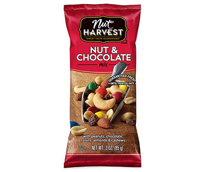 Nut Harvest Nut & Chocolate Mix 3.0 Ounce Plastic Bag