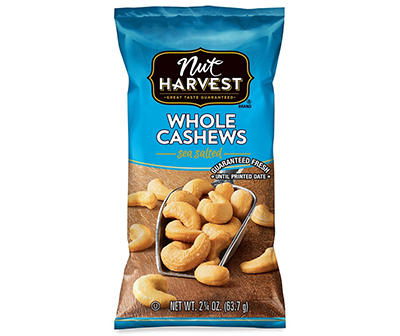 Nut Harvest Whole Cashews Sea Salted 2 1/4 Oz