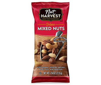 Nut Harvest Mixed Nuts 2.75 Ounce Plastic Bag