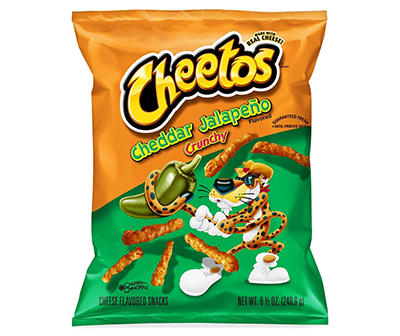 Cheetos Crunchy Cheese Flavored Snacks Cheddar Jalapeno Flavored 8 1/2 Oz