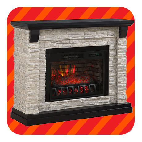 White Brick textured Electric Fireplaces