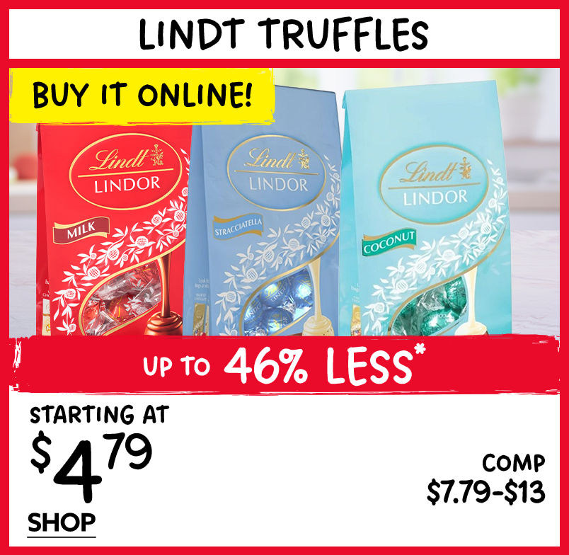 Buy It Online! Lindt Truffles starting at $4.79