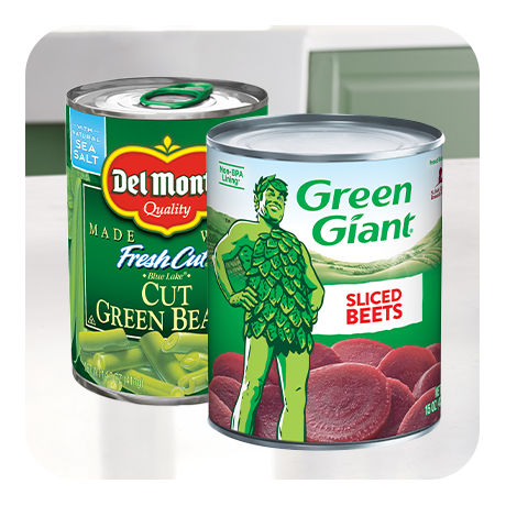 Del Monte and Green Giant Canned Foods