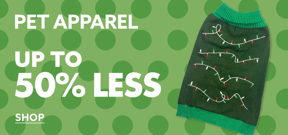 Pet Apparel - Up to 50% Less