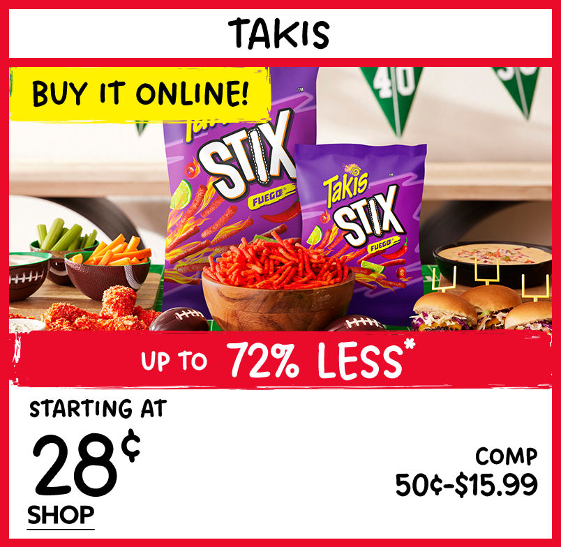 Buy It Online! Takis Starting at $0.28!