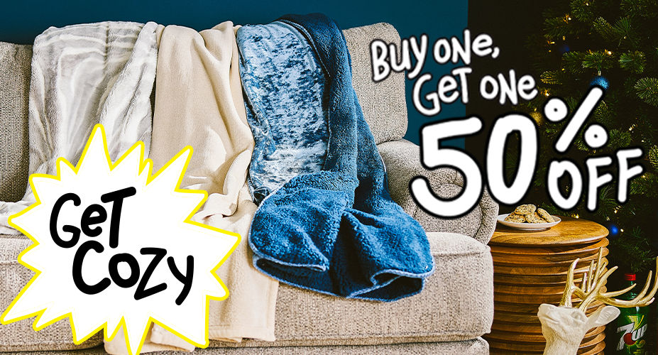 Get Cozy with Buy One, Get One 50% Off Blankets and Throws