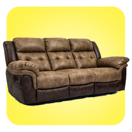 Brown Leather Reclining Sofa