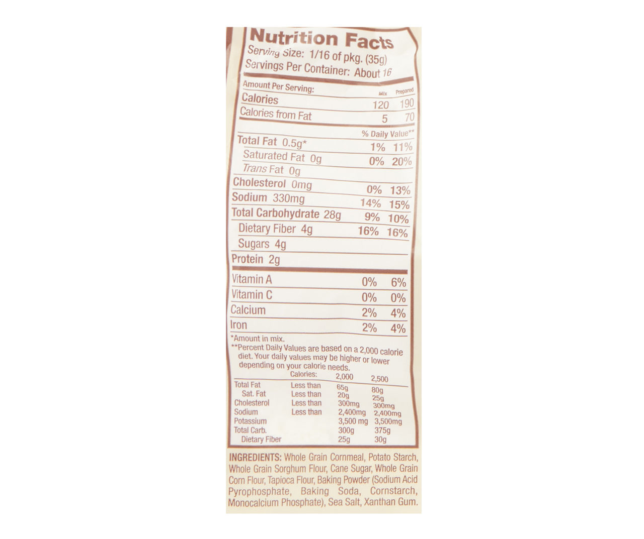 Gluten Free Cornbread Mix, 20 Oz.