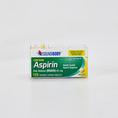 Low Dose Asprin 81 Mg Enteric Coated Tablets, 120-Count
