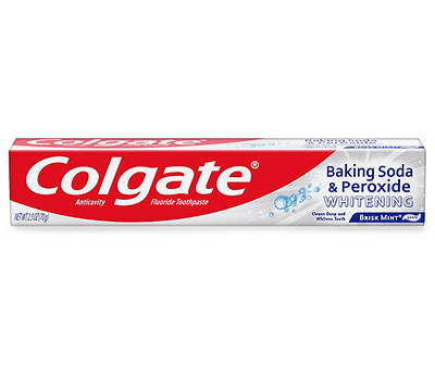 Colgate Baking Soda and Peroxide Whitening Toothpaste, Brisk Mint - 2.5 Ounce