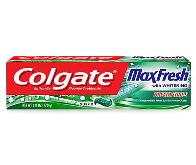 Clear Mint Max Fresh with Whitening Toothpaste, 6.0 Oz. 